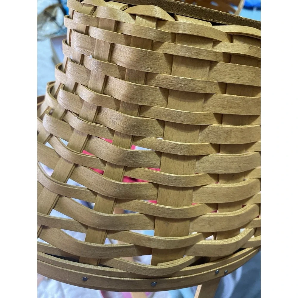VTG Longaberger Basket Fruit Gathering Style Woven Wooden Design Woven Handle